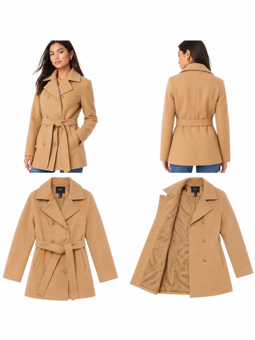 Belted Peacoat Jacket - Camel